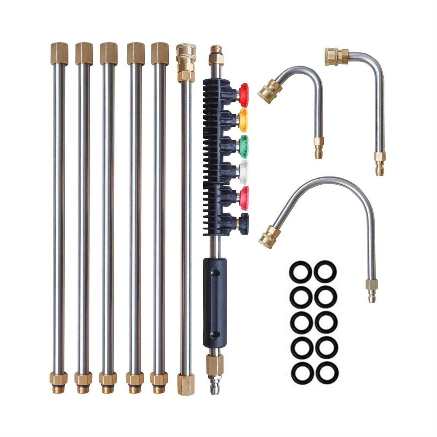 Xiny Tool Pressure Washer Extension Wand 10 Pack Upgrade Power Washer Lance with 5 Atomization Nozzle Tips