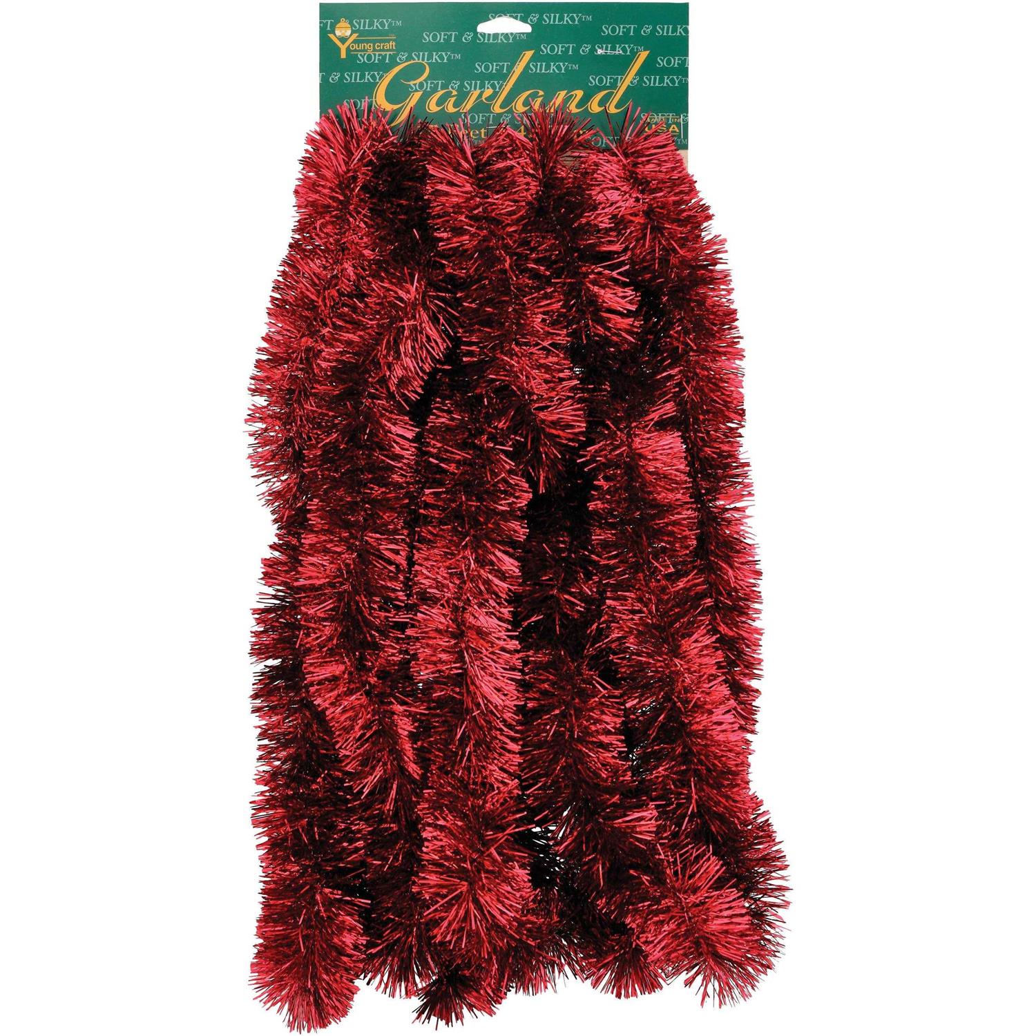 Wondershop Christmas Tinsel Garland Red 15ft