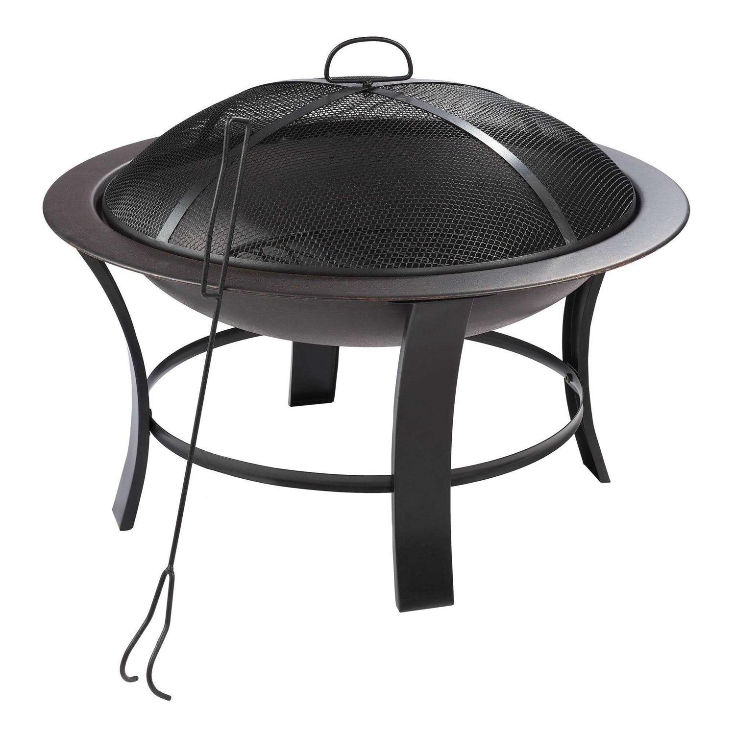 Mainstays 26 Metal Round Outdoor Wood-Burning Fire Pit