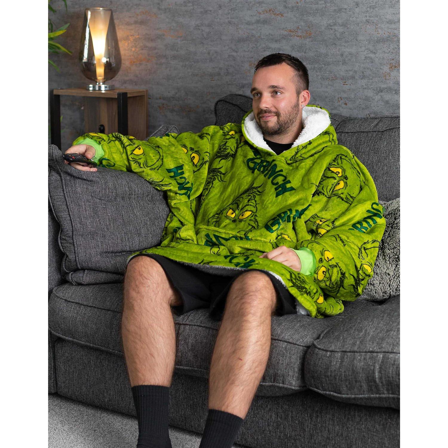 The Grinch Unisex Adult Oversized Hoodie Blanket Green