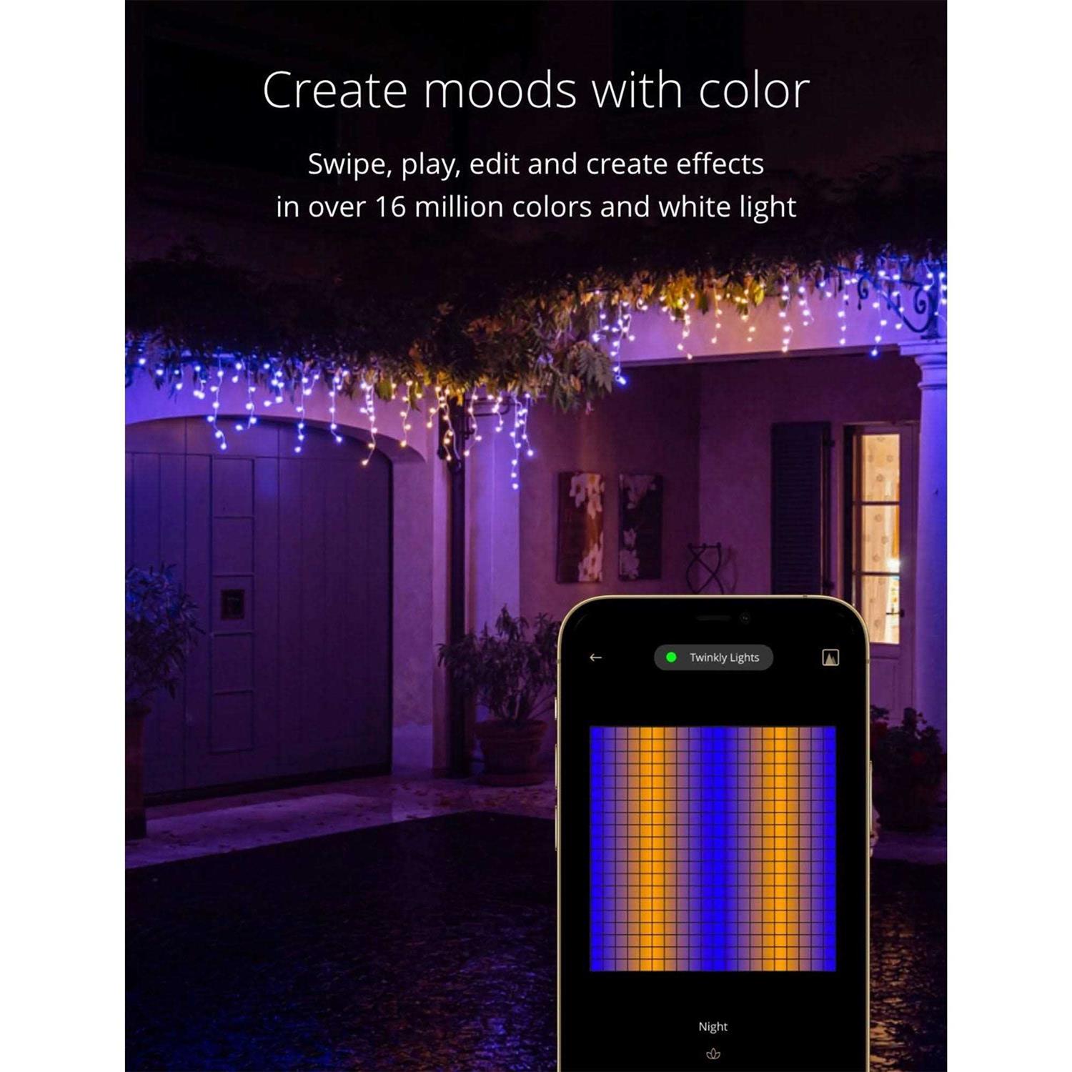 Twinkly 190 Rgbw LED App-Controlled Icicle Lights