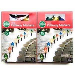 Winter Wonder Lane Multi-Color Light Bulb Pathway Markers