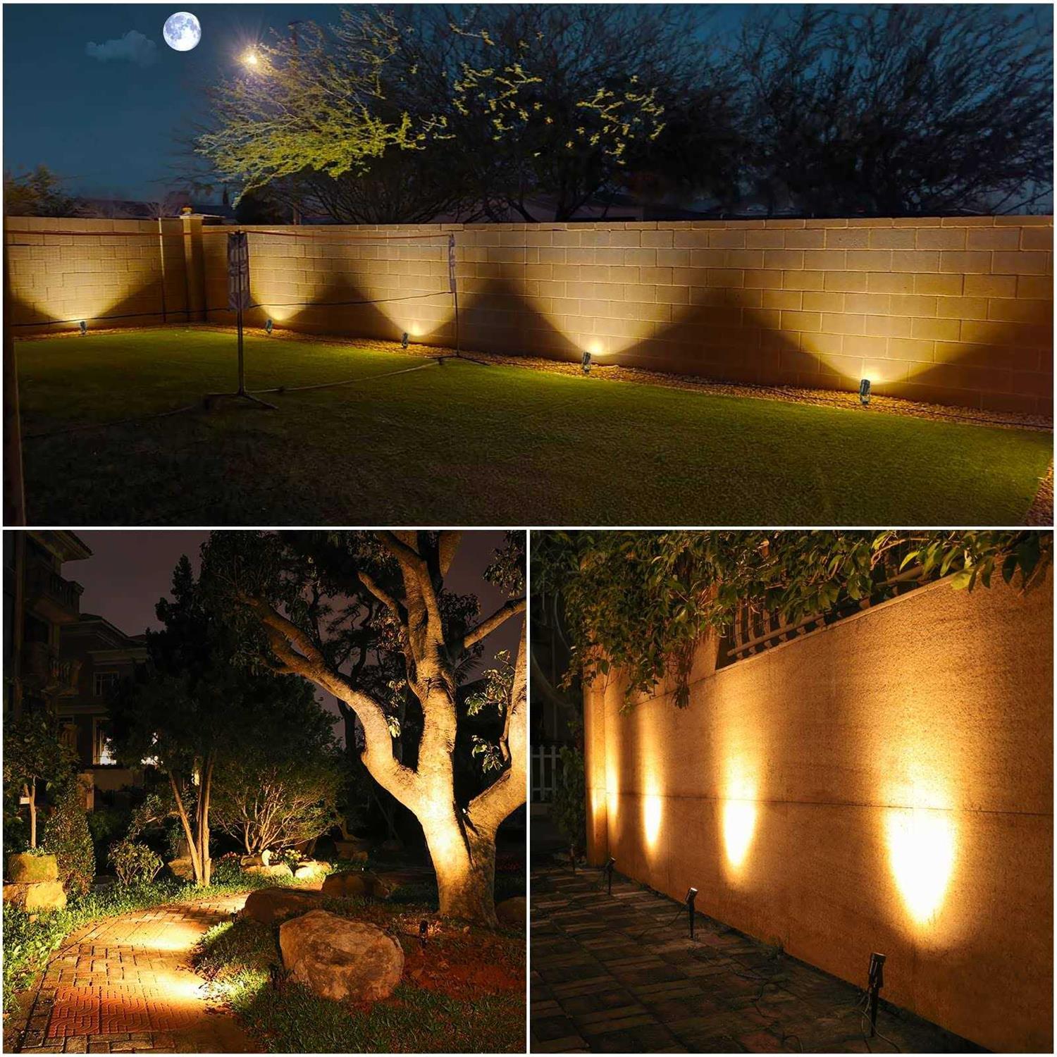 VOLISUN Outdoor Uplights,Low Voltage Landscape Spotlights with Transformer and 55.82ft Cable,IP65 Waterproof,Outdoor Uplights for House