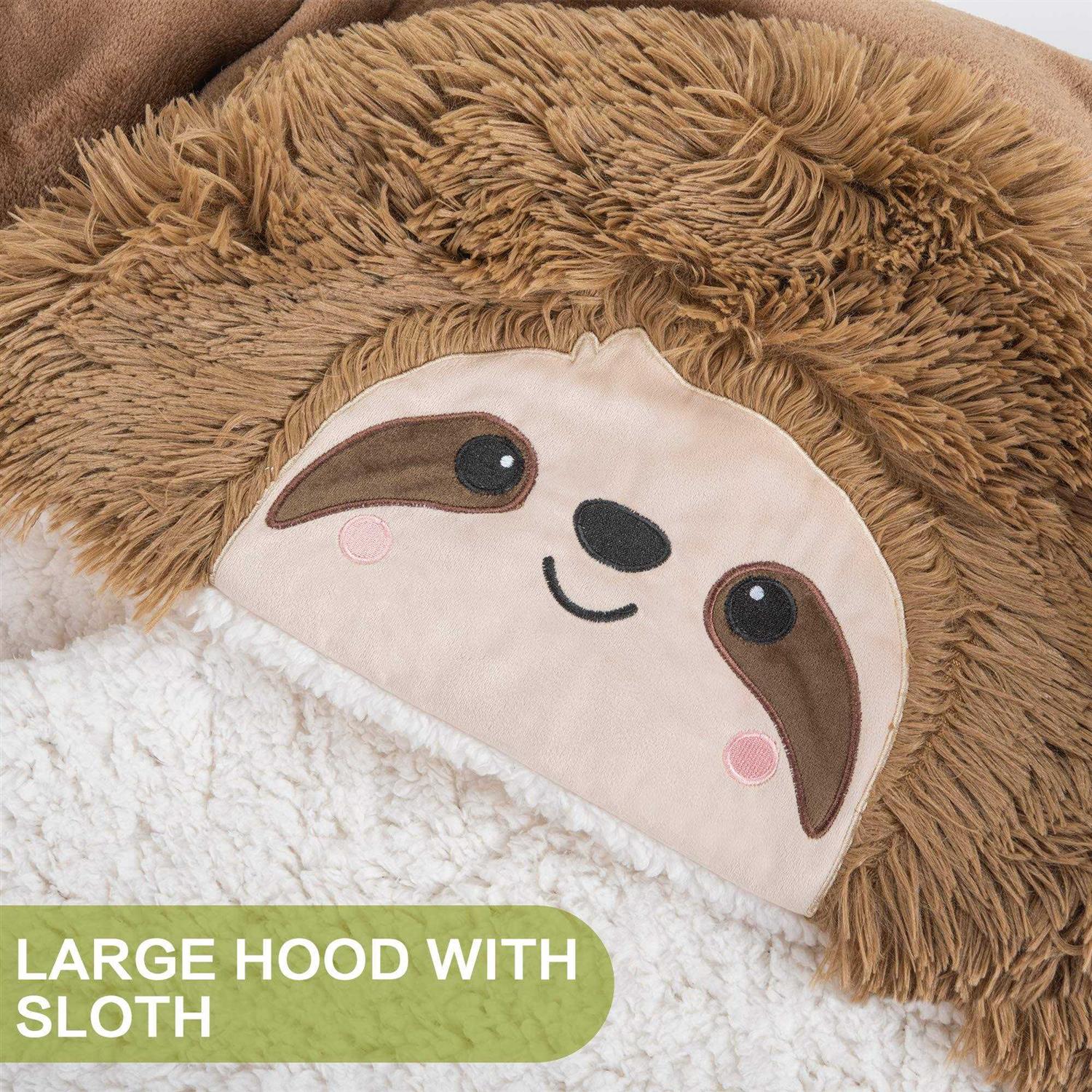 Wearable Hooded Blanket For Adults Super Soft Warm Cozy Plush