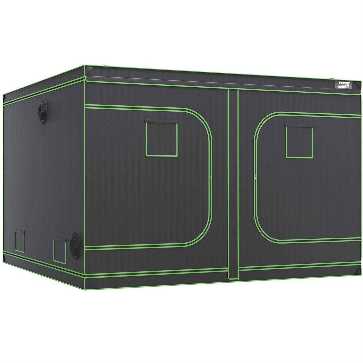 VEVOR Grow Tent High Reflective 2000D Mylar Hydroponic Growing Tent with Observation Window, Tool Bag and Floor Tray