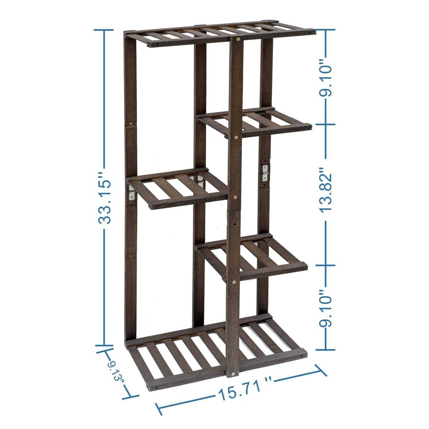 Chuuya Plant Stand,Bamboo Plant Shelf Indoor Outdoor