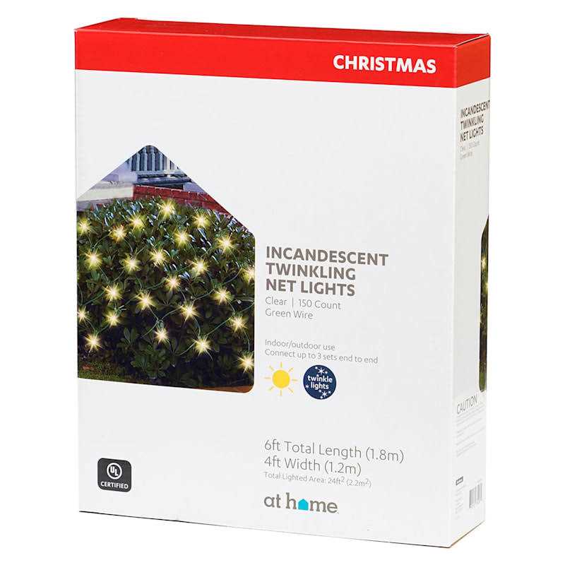 At Home 150-Count Clear Twinkle Net String Lights
