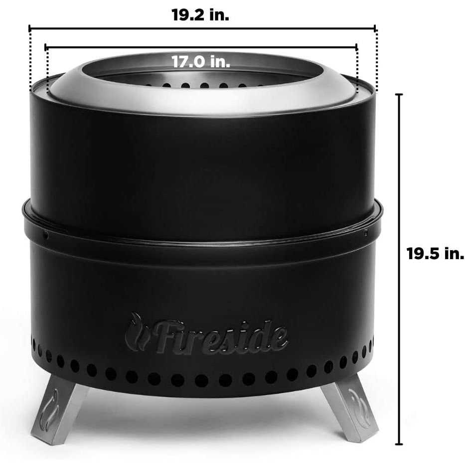 TURBRO 19 in. Smokeless Fire Pit for Outdoor Wood Burning