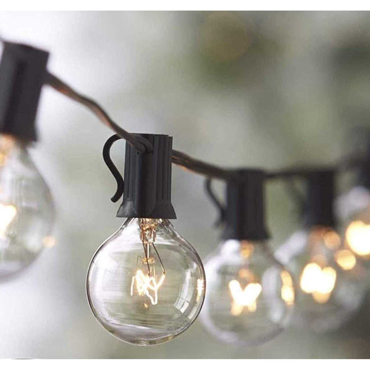 2-Pack Lemontec String Lights 25FT Vintage Backyard Patio String Light with 25 Clear Globe Bulbs-UL Listed for Indoor/Outdoor Use Globe Light Tents
