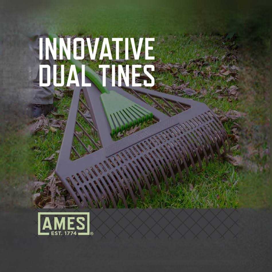 Ames 998270 Dual Tine Poly Leaf Rake with Hand Rake