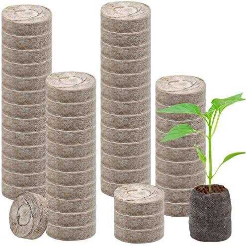 100 Pcs peat pellets Plant Starter,30MM Plant Starting Plugs,Fiber Soil Direct Plant Seeding Starters peat pellets for seedlings