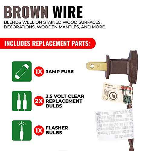 612 Vermont Clear Mini Christmas String Lights on Brown Wire Cord