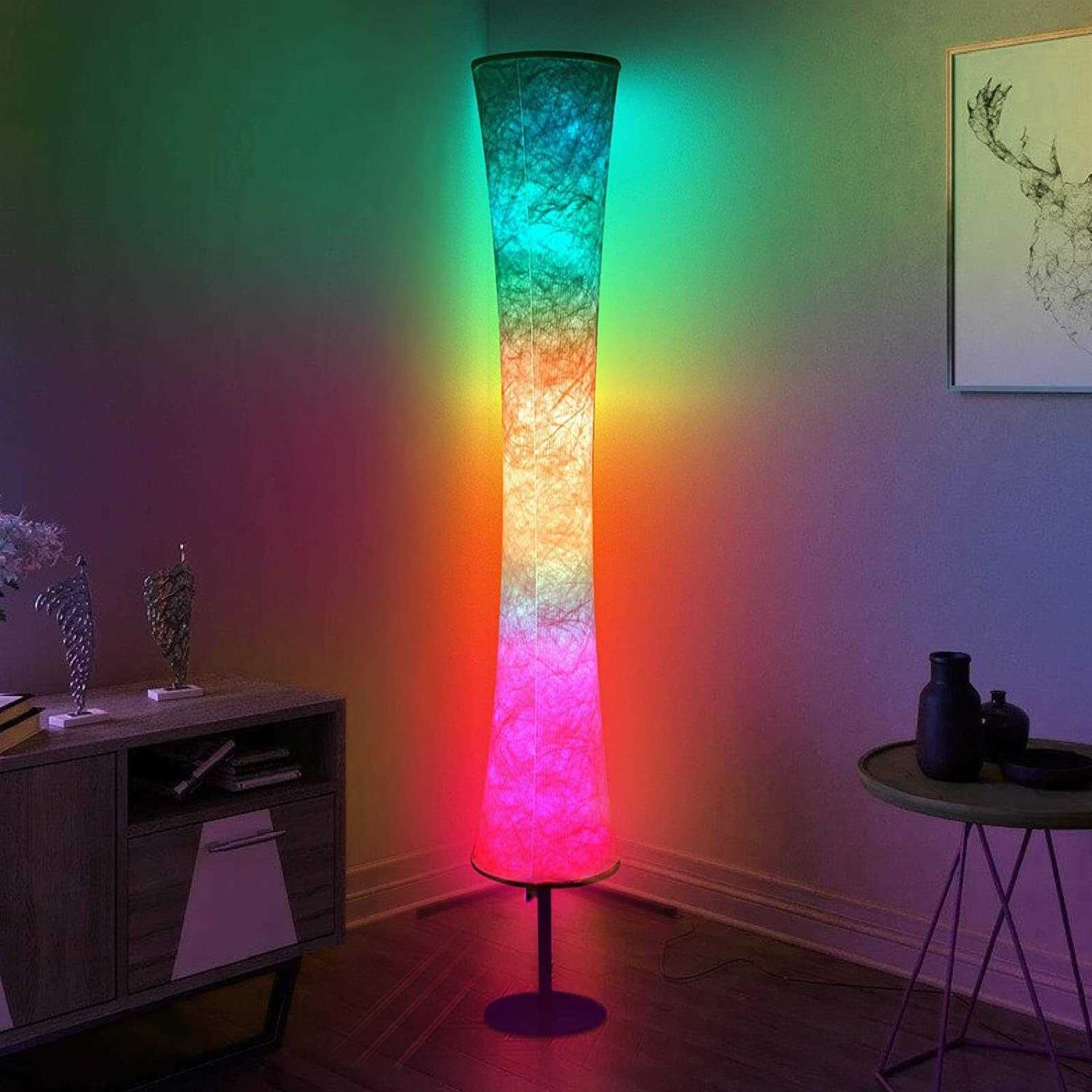 AKT LIGHTING Smart Floor Lamp, RGB Color Changing LED Lamp, App Control Modern Floor Lamp with DIY Mode and Music Sync