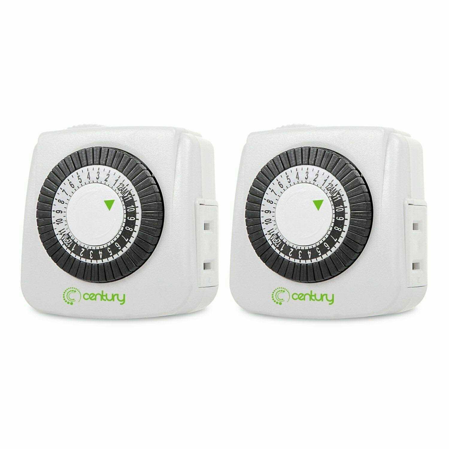 BN-LINK Mini Indoor 24-Hour Mechanical Outlet Timer 2 Prong 2-Pack