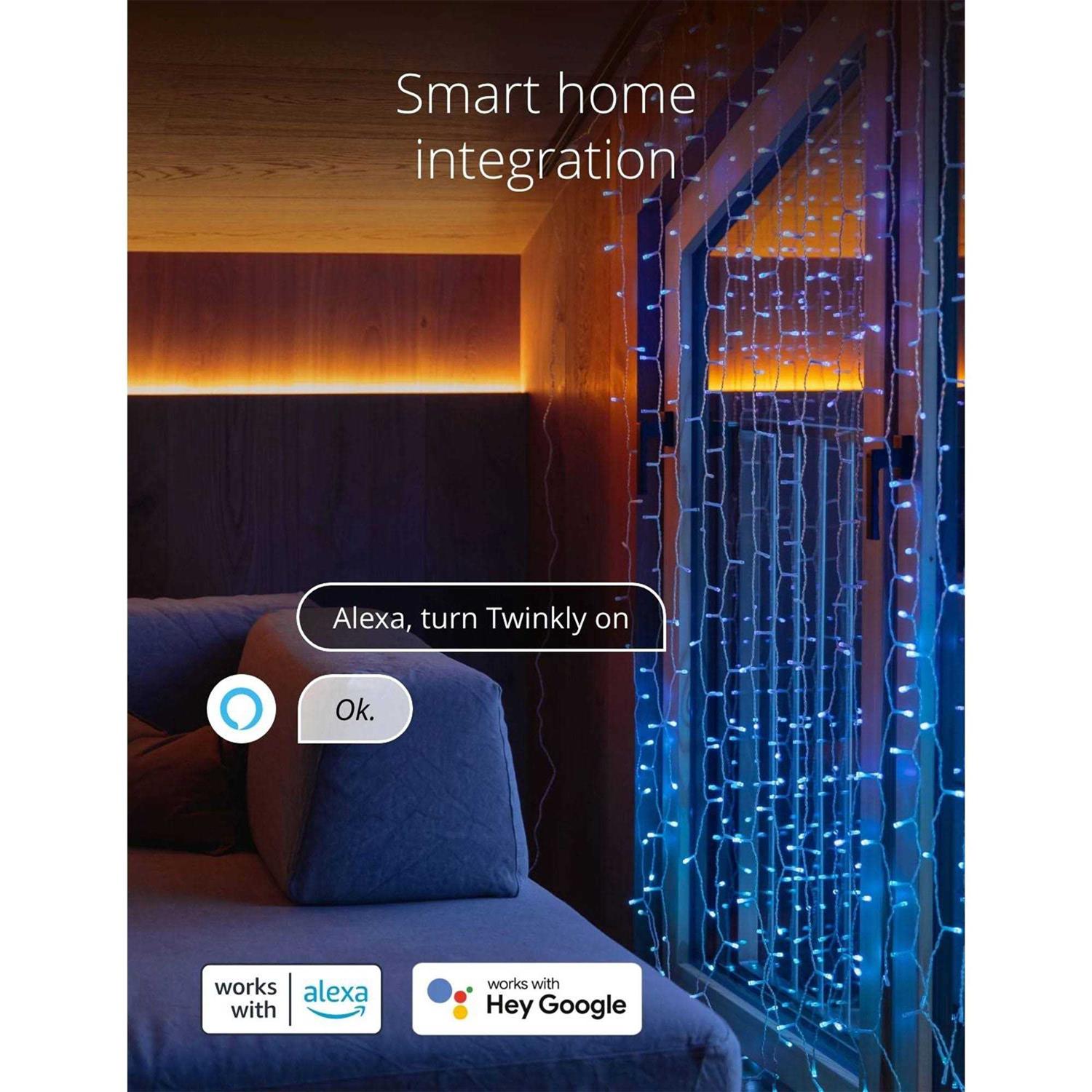 Twinkly Curtain App-Controlled Smart LED Christmas Lights 210 RGB