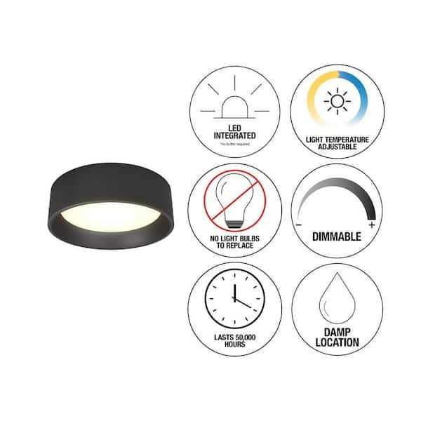 Artika Alton Integrated LED Flush Mount Black