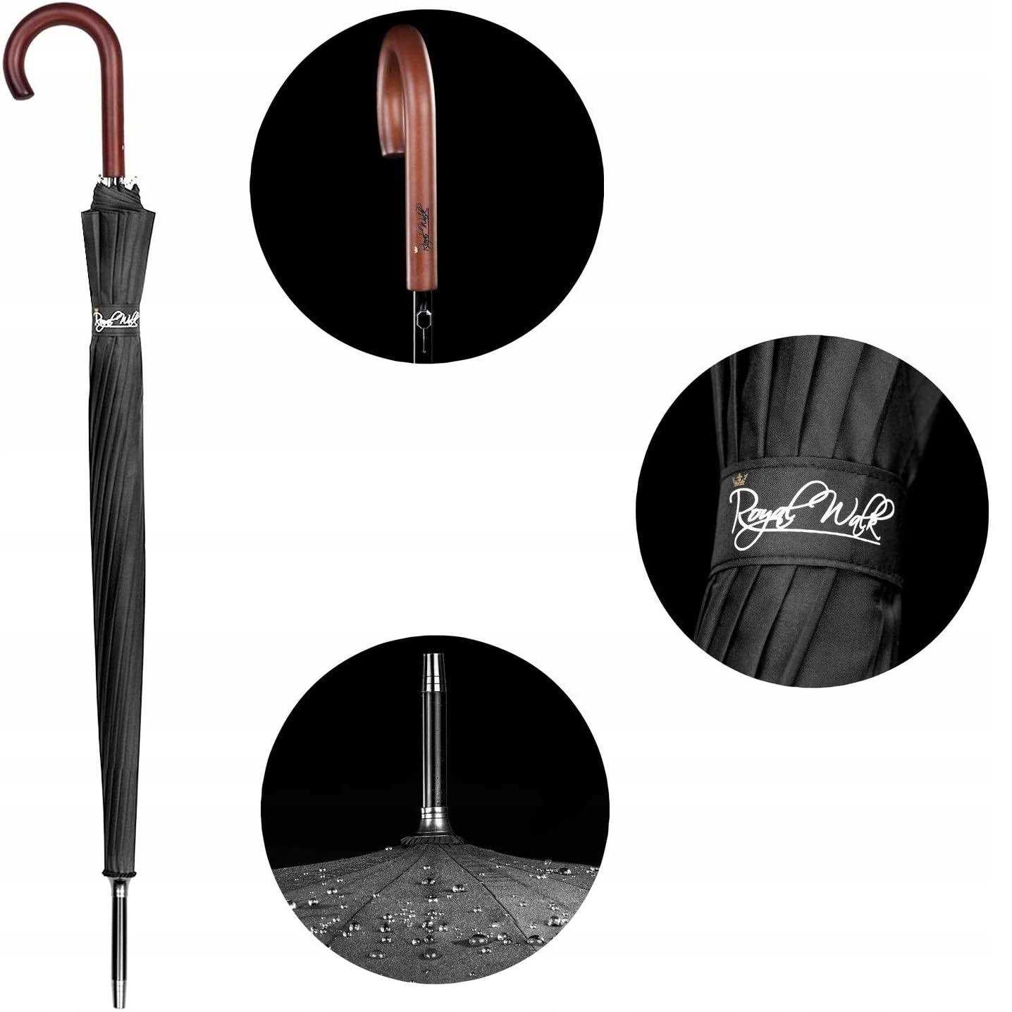 Royal Walk Windproof Large Umbrella for Rain 54 Inch Automatic Open for 2 Persons Wind Resistant Big Golf Umbrellas for Adult Men Women Classic