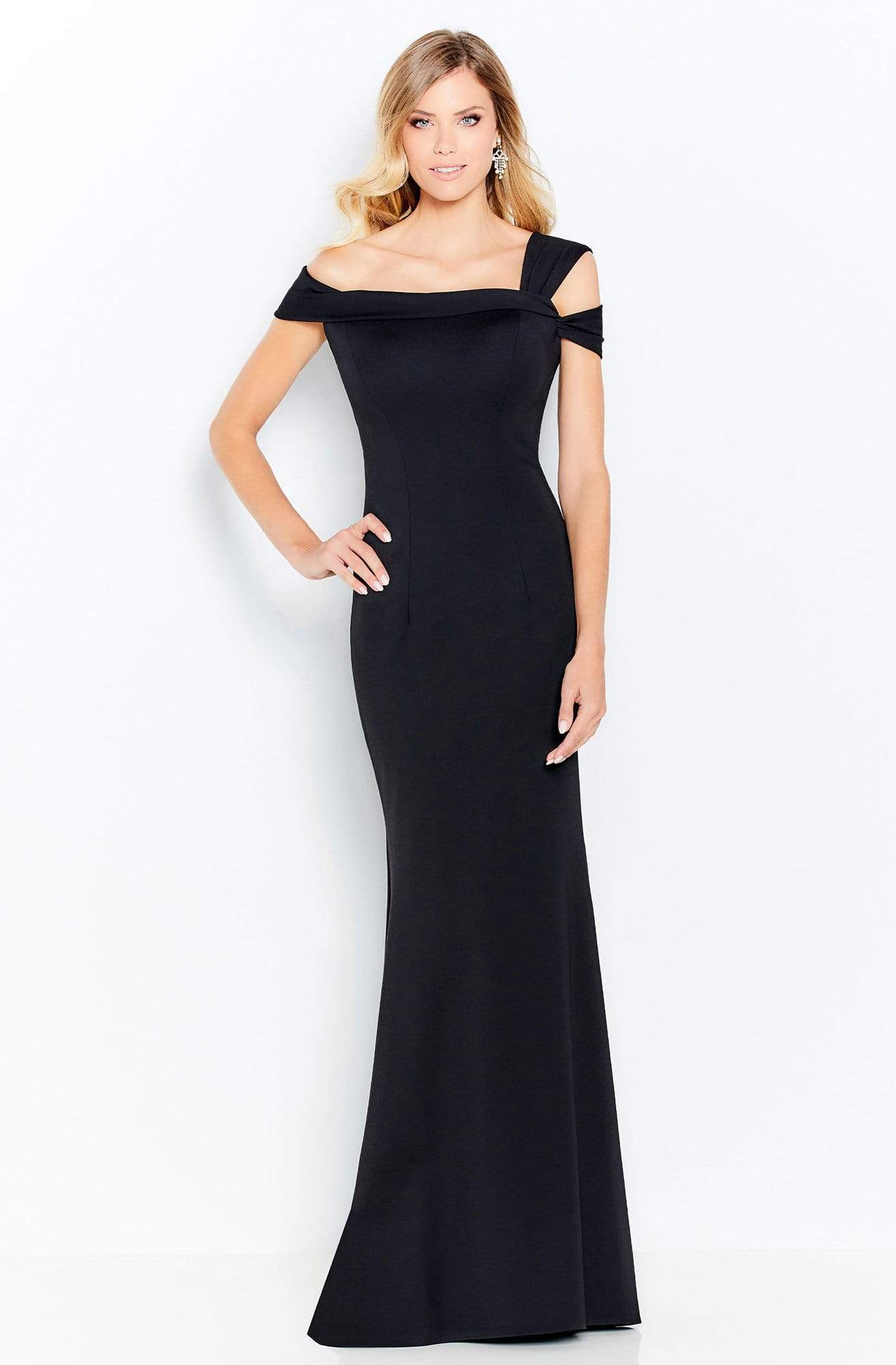 120604 Asymmetrical Seamed Evening Dress