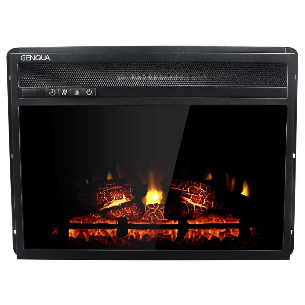 Geniqua 24 inch Wall Insert 1400w Electric Fireplace Heat w/Remote LED Flame Timer Heater