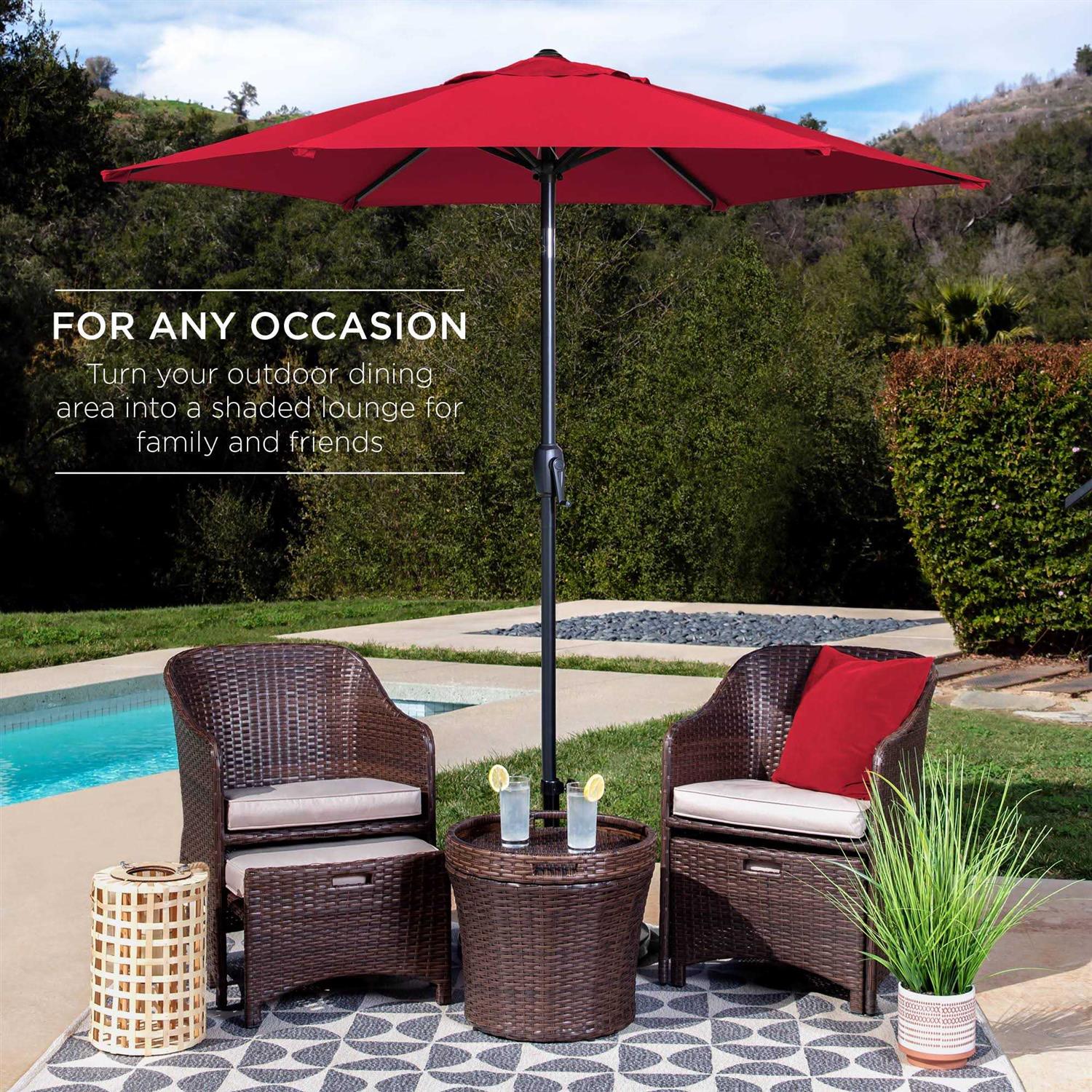Best Choice Products 7.5ft Heavy-Duty Outdoor Market Patio Umbrella w/ Push Button Tilt