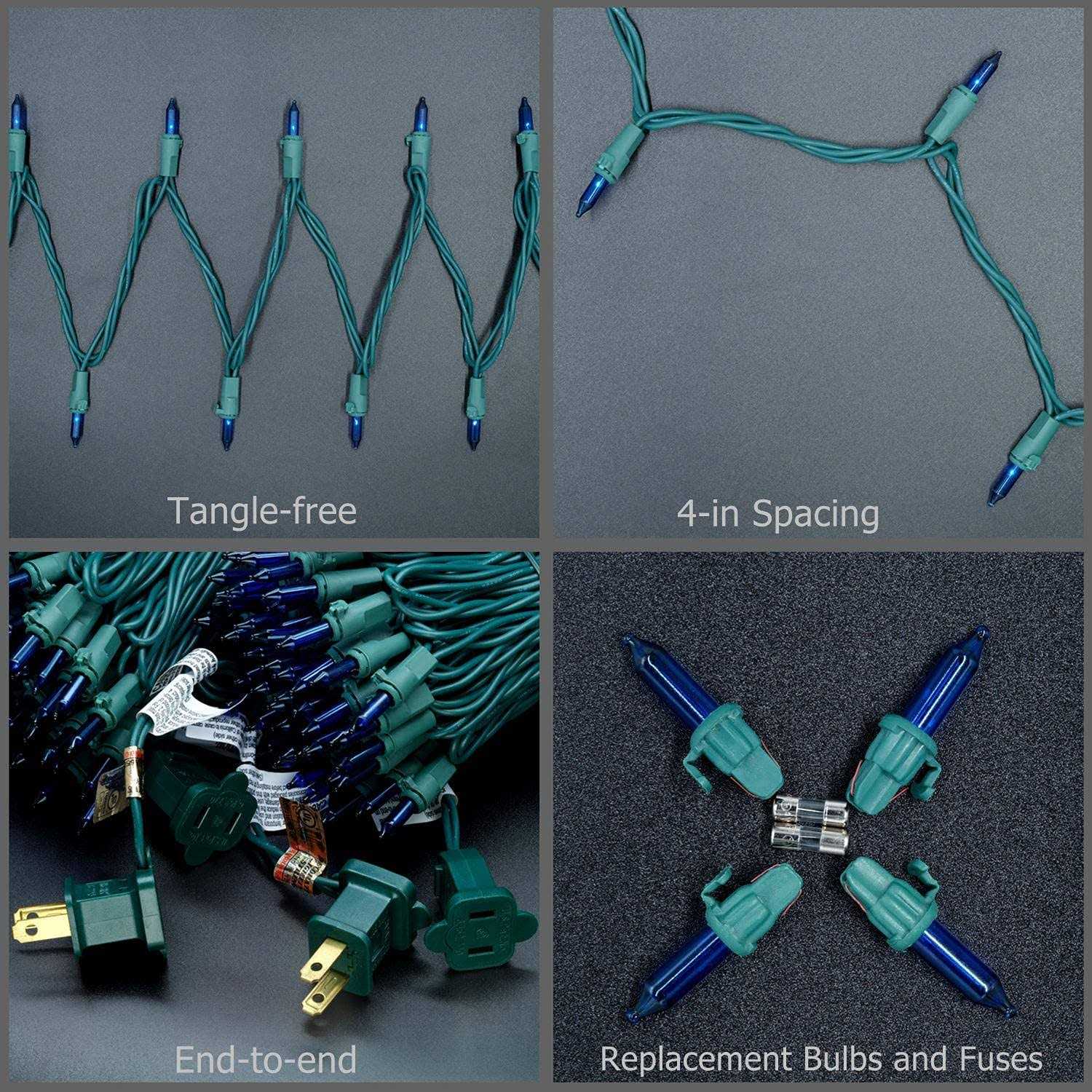 YULETIME Christmas Lights Wire 66 Feet 200 Count UL Certified String Lights