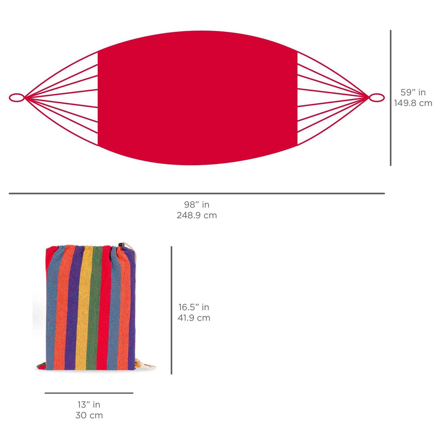 Best Choice Products 2-Person Brazilian-Style Cotton Double Hammock Bed w/ Portable Carrying Bag