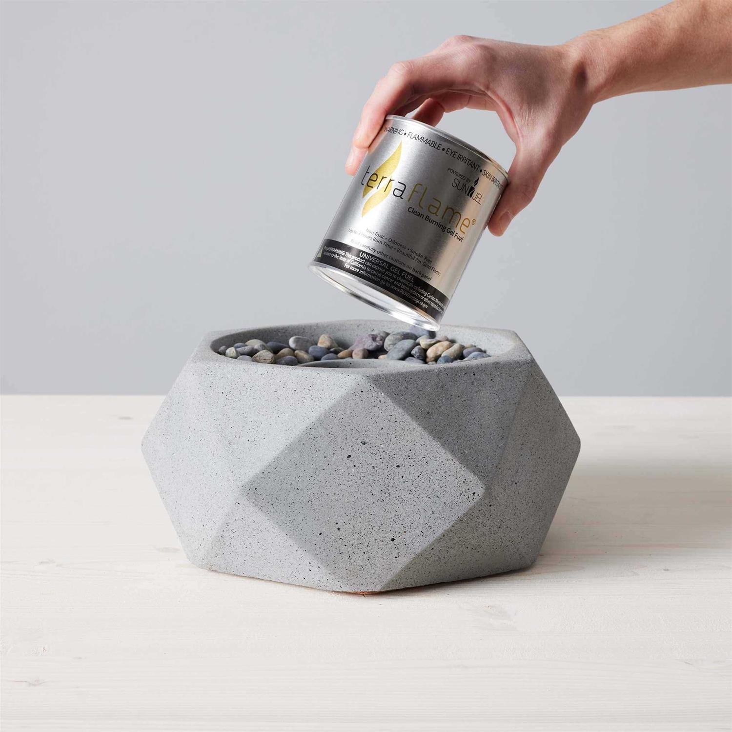 TerraFlame Concrete Geo Fire Bowl Table Top