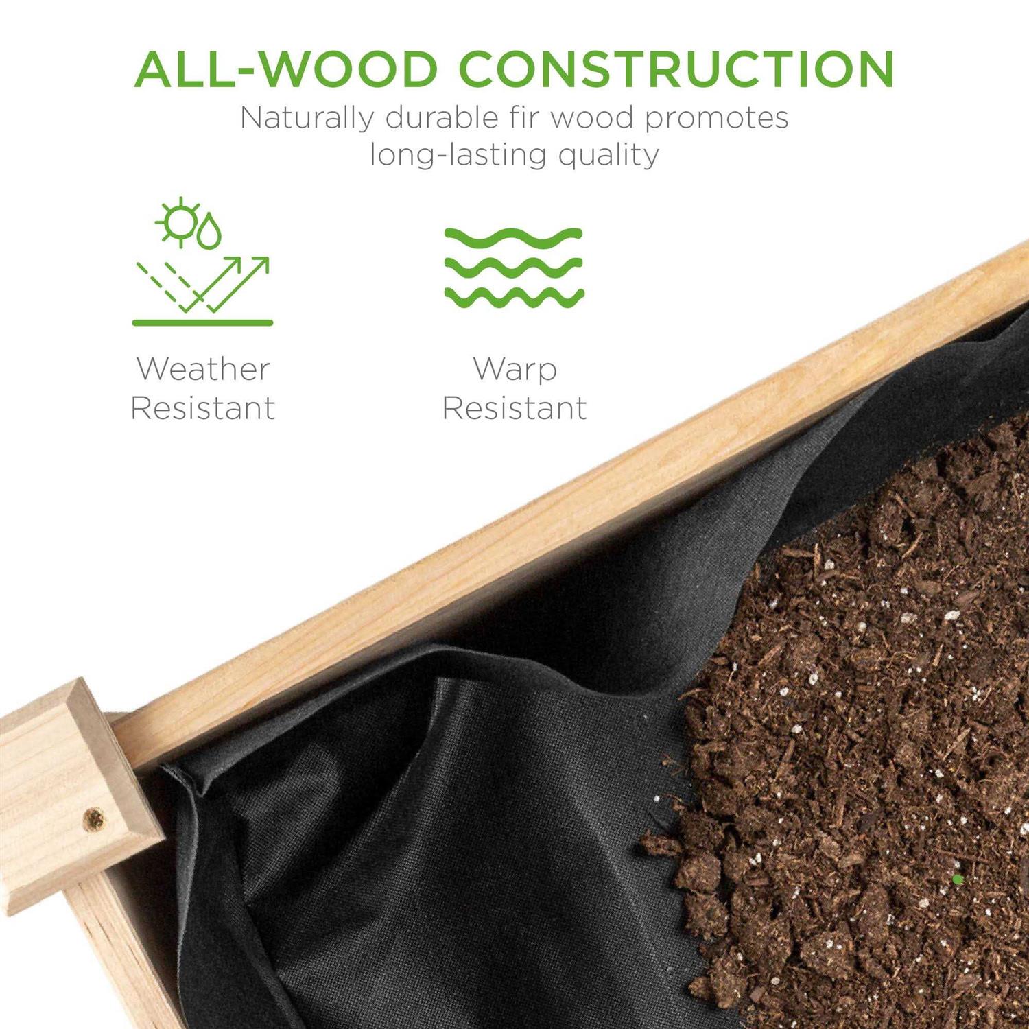 Best Choice Products Raised Garden Bed Elevated Wood Planter Box