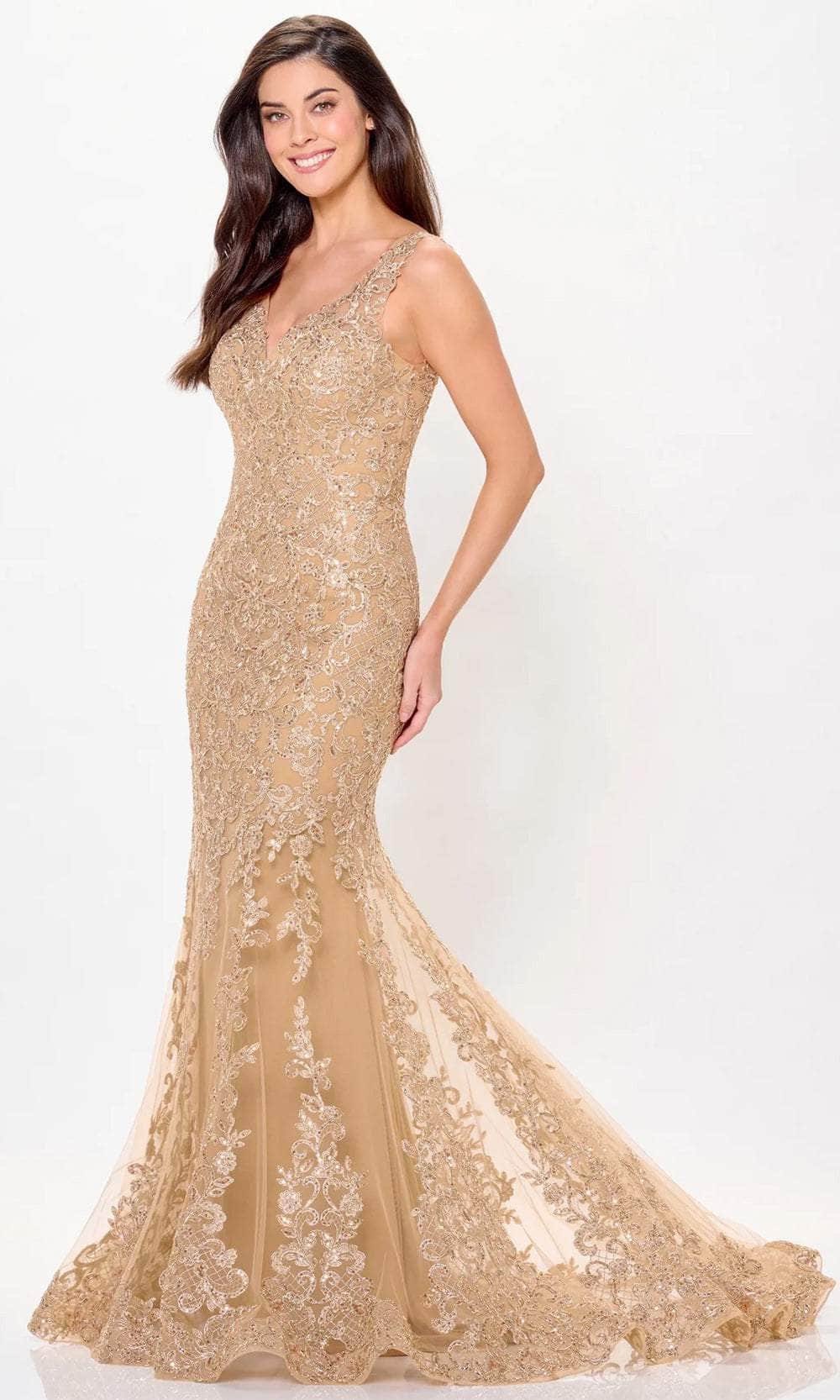 Beaded Tulle Evening Dress