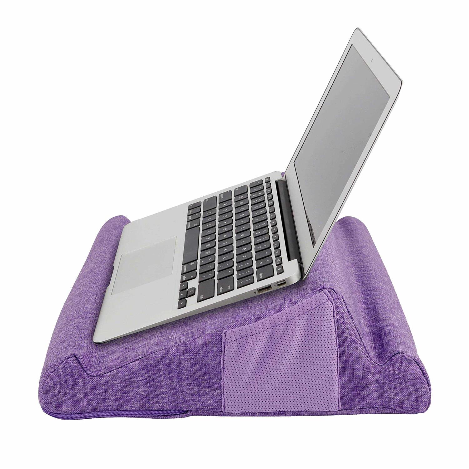 THE DUO Laptop 2.0 Memory Foam Laptop Pillow with Side Pockets Portable Laptop Desk with Multi-Angle Viewing for Travel and Work from Home Set