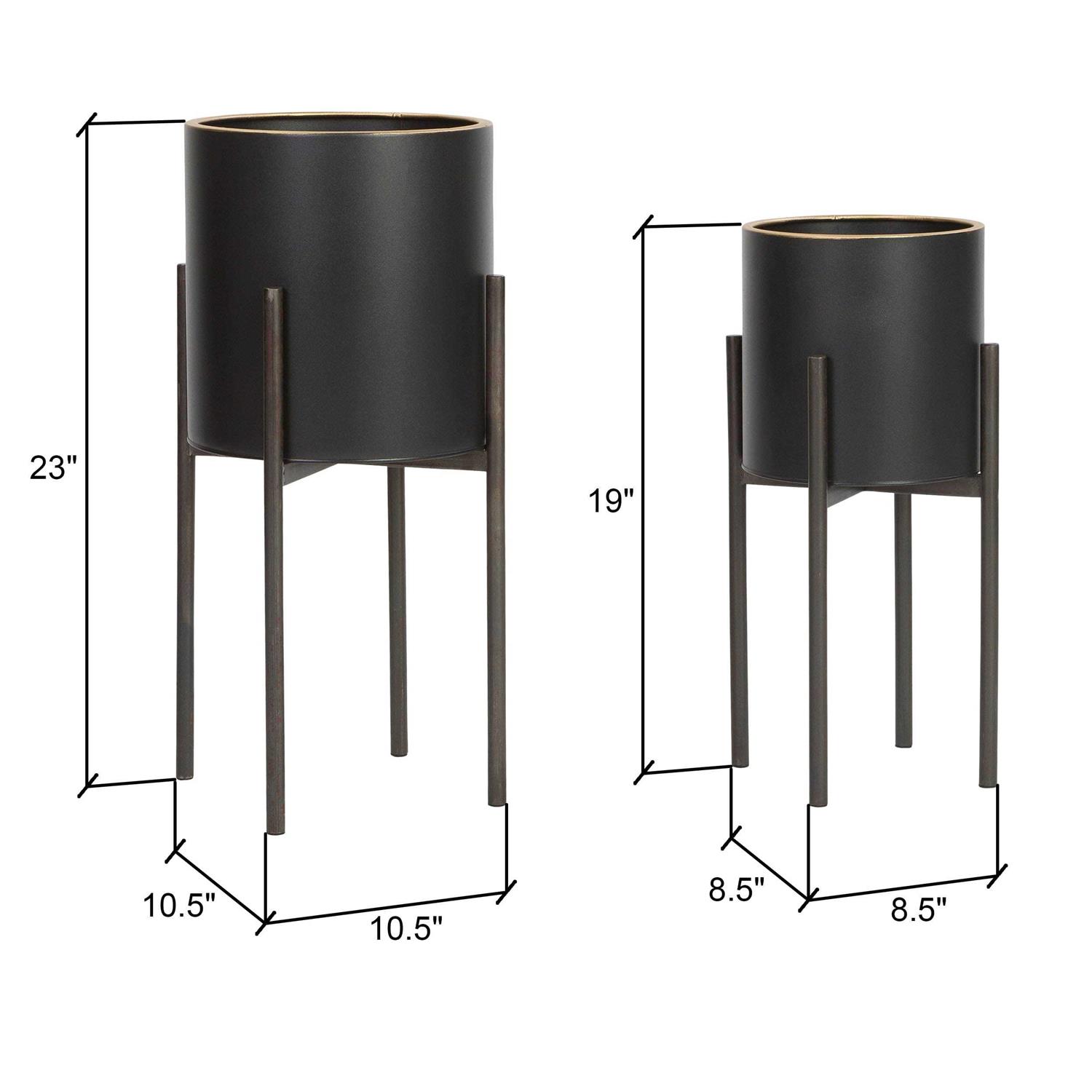 Aspire Home Accents Jaxon Modern Black Planters