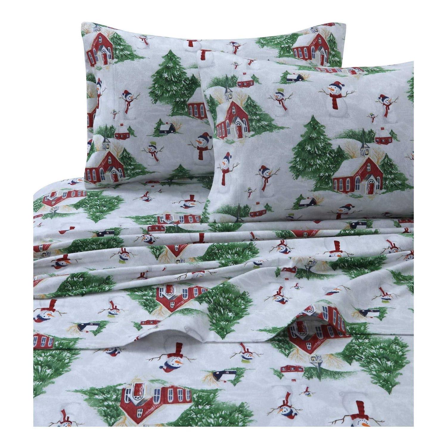 Tribeca Living Printed Flannel Extra Deep Pocket Sheet Set
