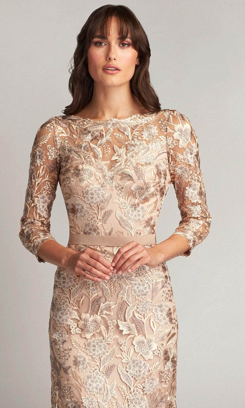 Floral Embroidered Sheath Gown