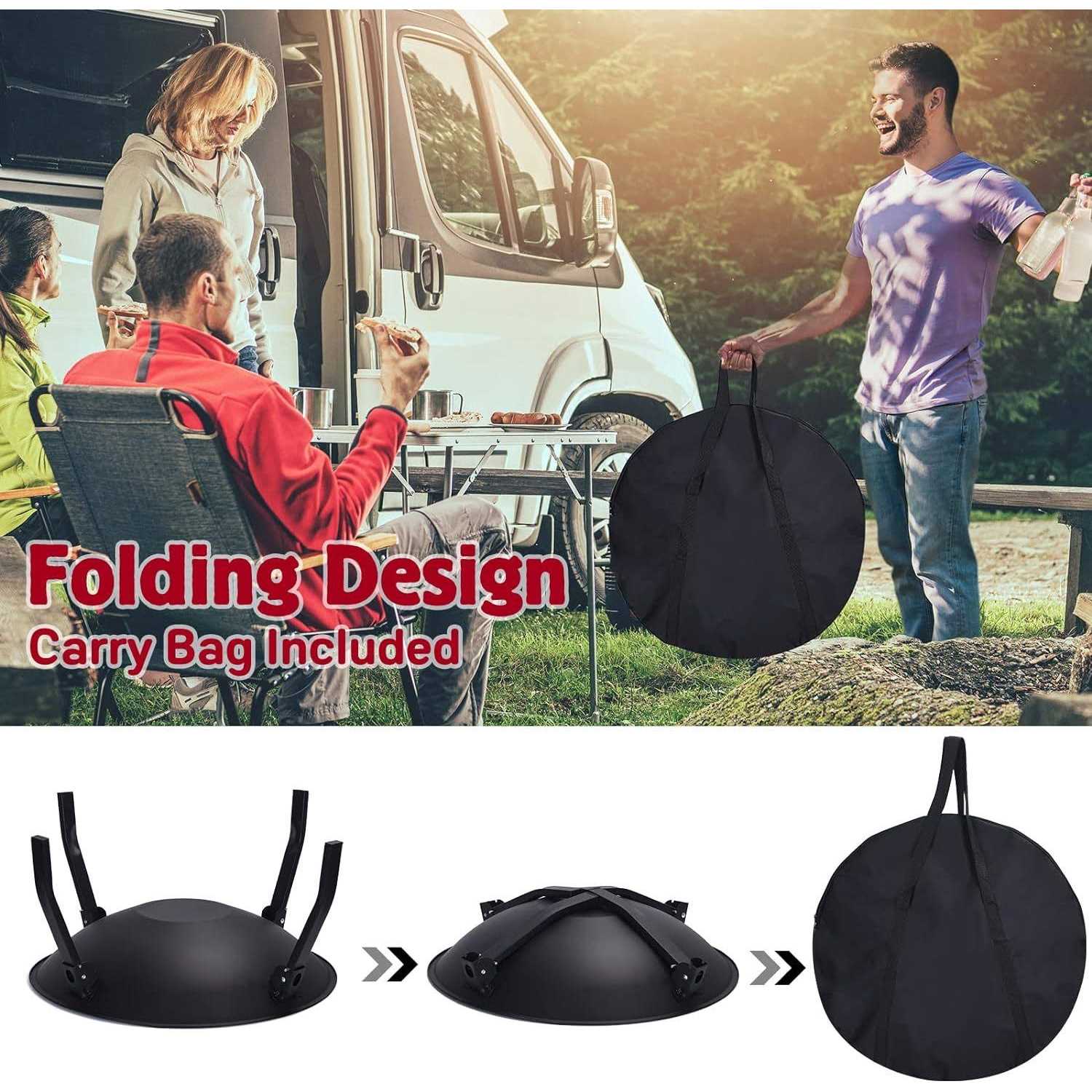 Cogesu Portable Outdoor Brazier Portable Folding Fire Pit