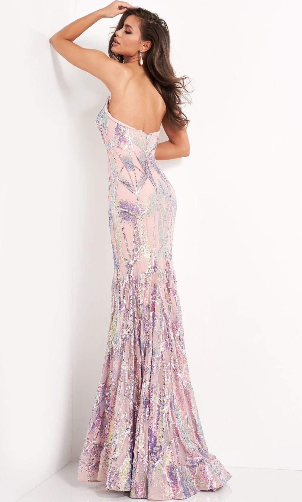 05100 Strapless V-Neck Sequin Embellished Mermaid Gown