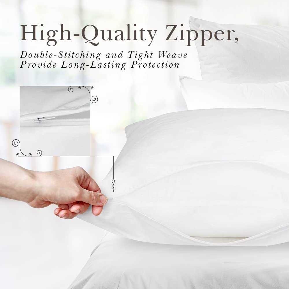 White Classic Luxury Hotel Collection Zippered Style Pillow Cover 200 Thread Count