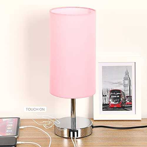 Yarra-decor Bedside Lamp with Usb Port Touch Control Table Lamp 3 Way Dimmable Nightstand Lamp