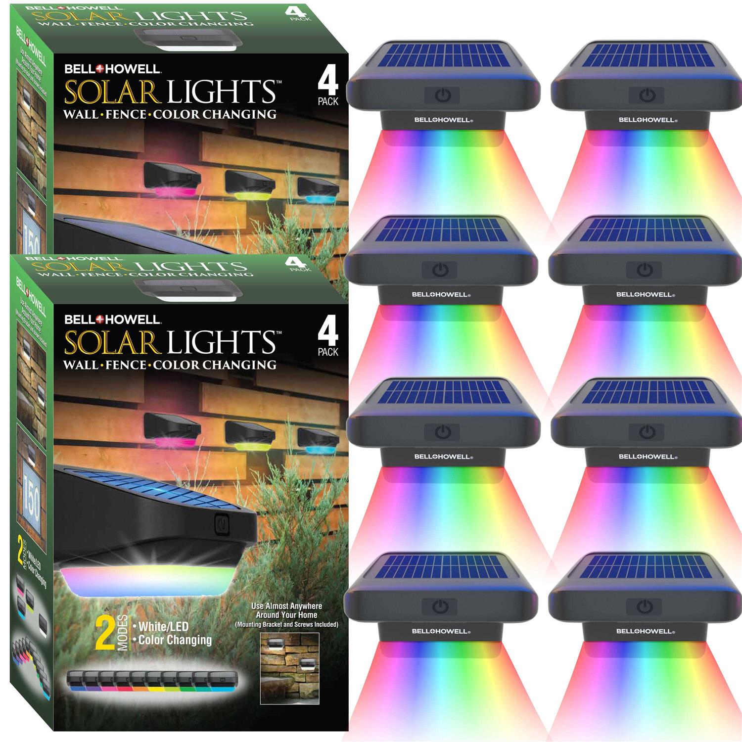Bell + Howell Solar Powered Color Changing Fence Lights 8-Pack