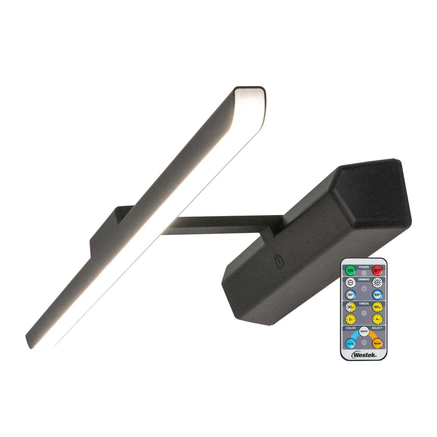 Westek Matte Black 13 in. LED Adjustable White Picture Light