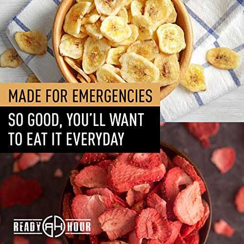 Ready Hour, Fruit & Veggie Mix, Real Non-Perishable Freeze-Dried Food, 30-Year Shelf Life, Portable Emergency and Adventure Food Supply