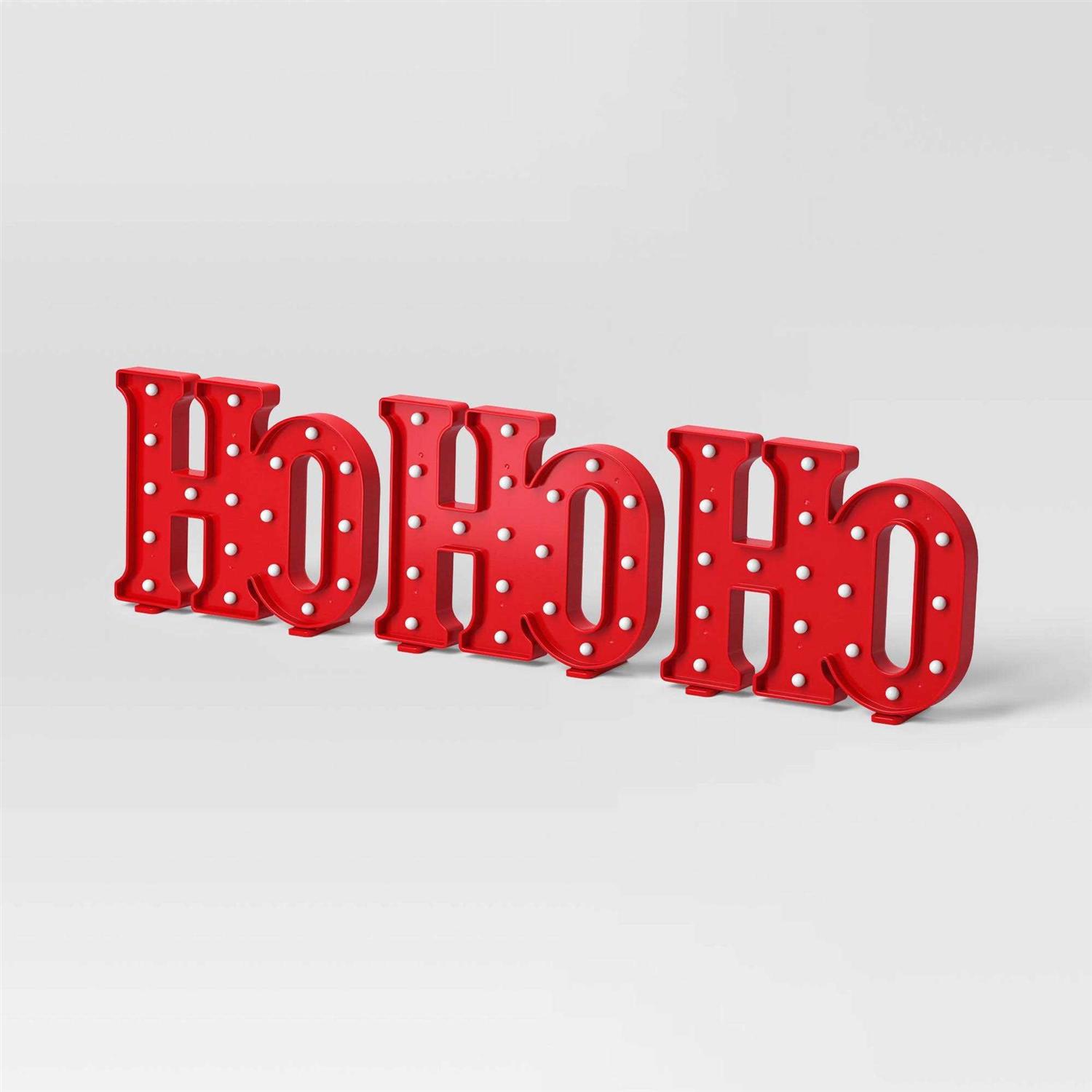 Wondershop 16 LED Red ‘Ho Ho Ho’ Christmas Novelty Sculpture Light Warm White