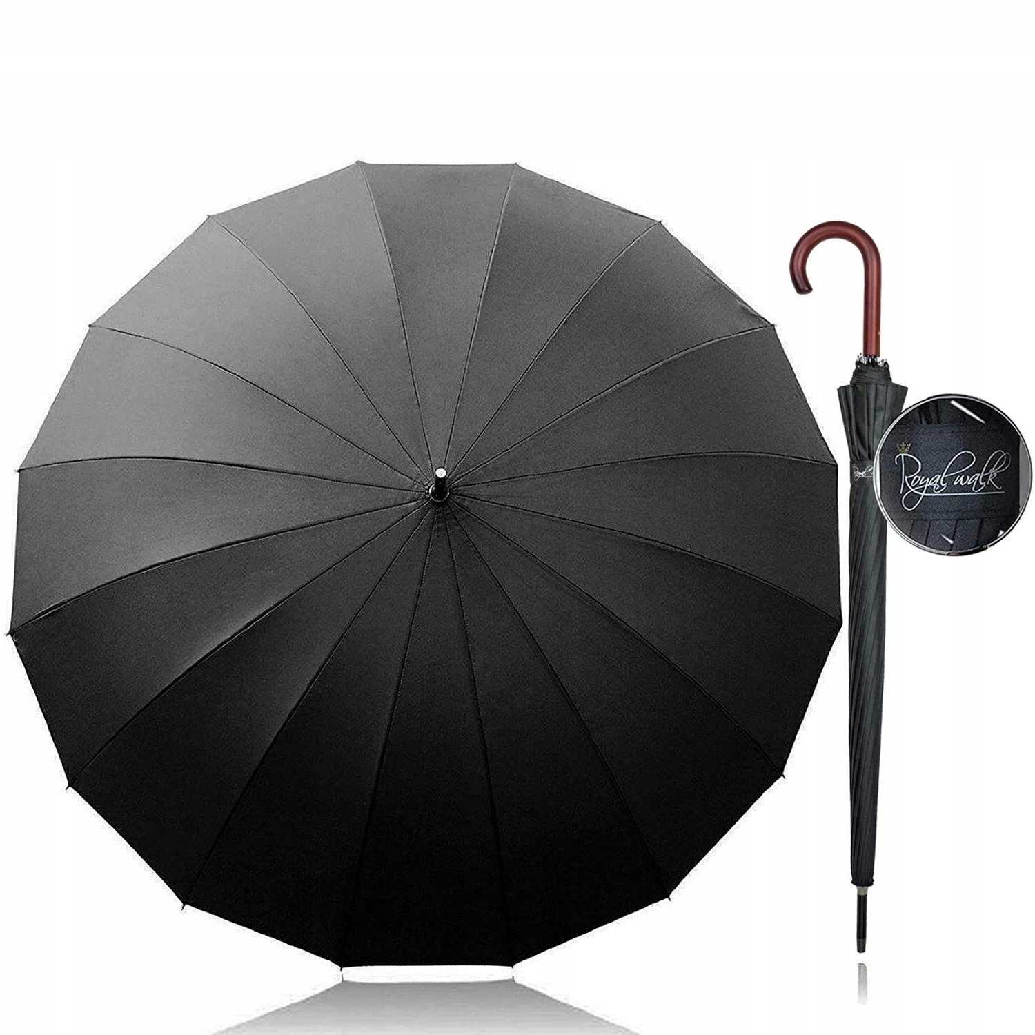 Royal Walk Windproof Large Umbrella for Rain 54 Inch Automatic Open for 2 Persons Wind Resistant Big Golf Umbrellas for Adult Men Women Classic