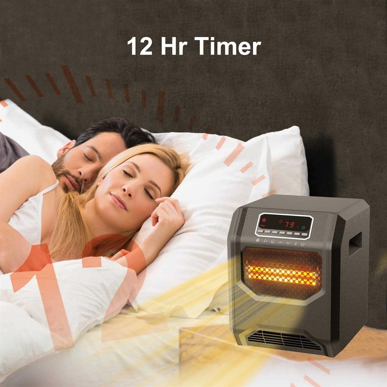 WEWARM Space Heater for Indoor Use 1500W Electric Room Heaters Infrared Quartz Heaters with Thermostat