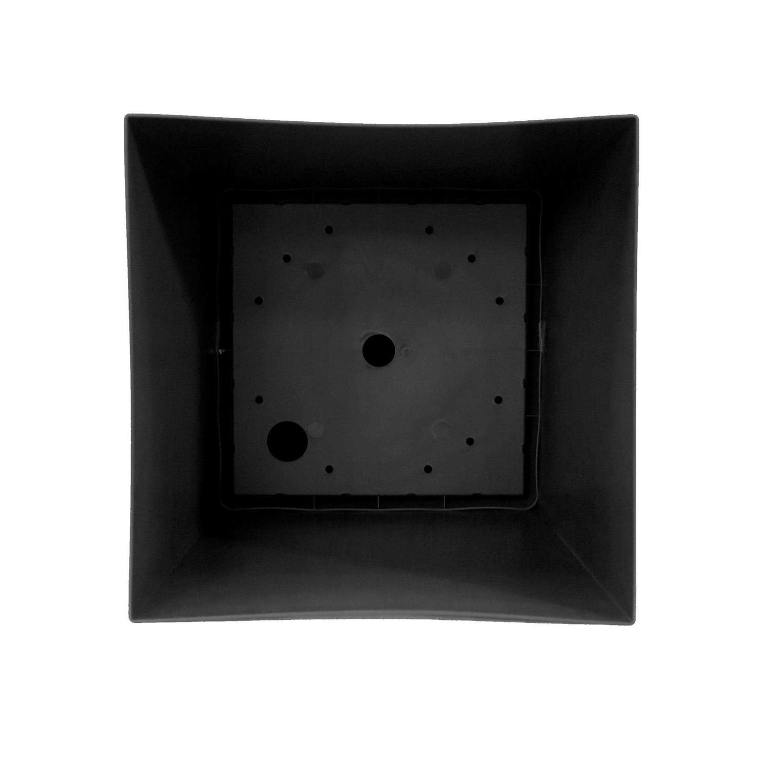 Bloem 20 in. Black Plastic Finley Tall Square Planter