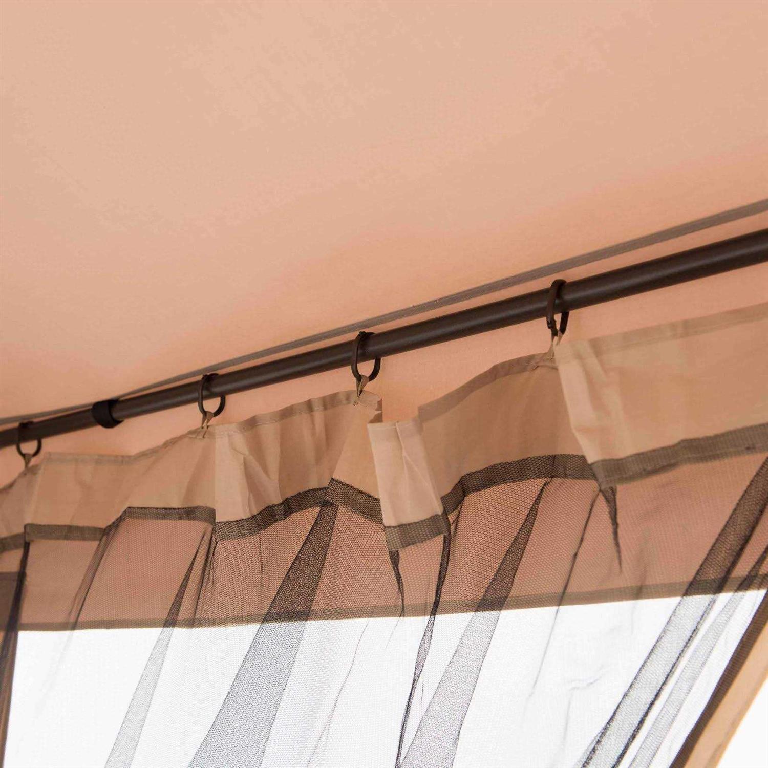 Sunjoy 10 x 10 Foot Hampton Soft Top Gazebo with Mosquito Netting