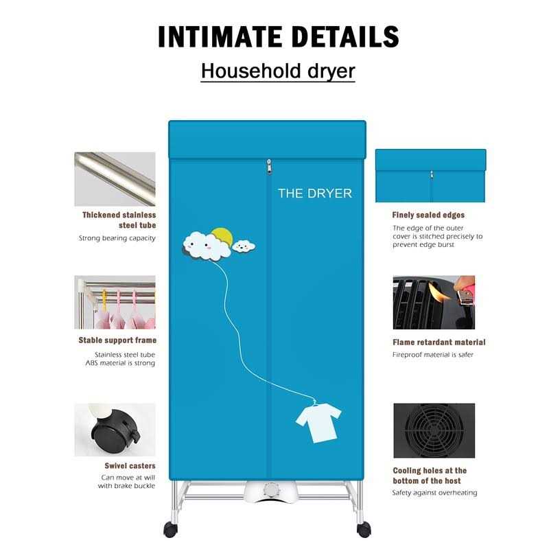 Xiaqing Portable Dryer,110V 1000w Electric Clothes Dryer Machine Double layer Stackable Clothes Drying Rack for Apartments