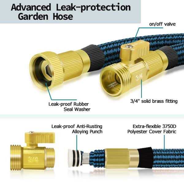 WeGuard 3/4 in. 100 ft. Expandable Garden Hose Flexible Water Hose with 10 Function Nozzle Durable 3750d Water Hose