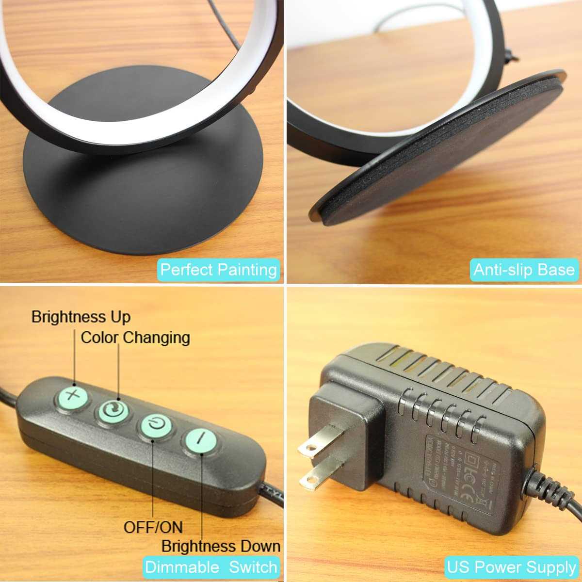 BESKETIE Modern Spiral LED Table Lamp Dimmable Table Lamps