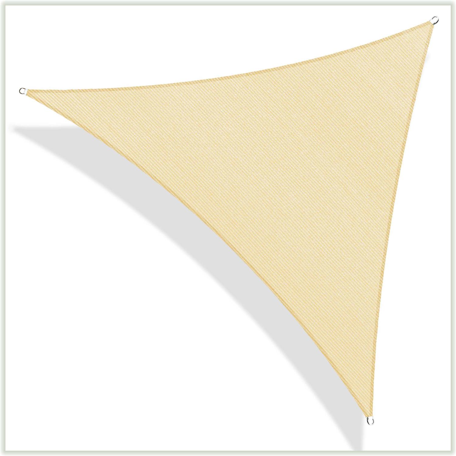 ColourTree 190 GSM Triangle Sun Shade Sail Screen Canopy Outdoor Patio and Pergola Cover
