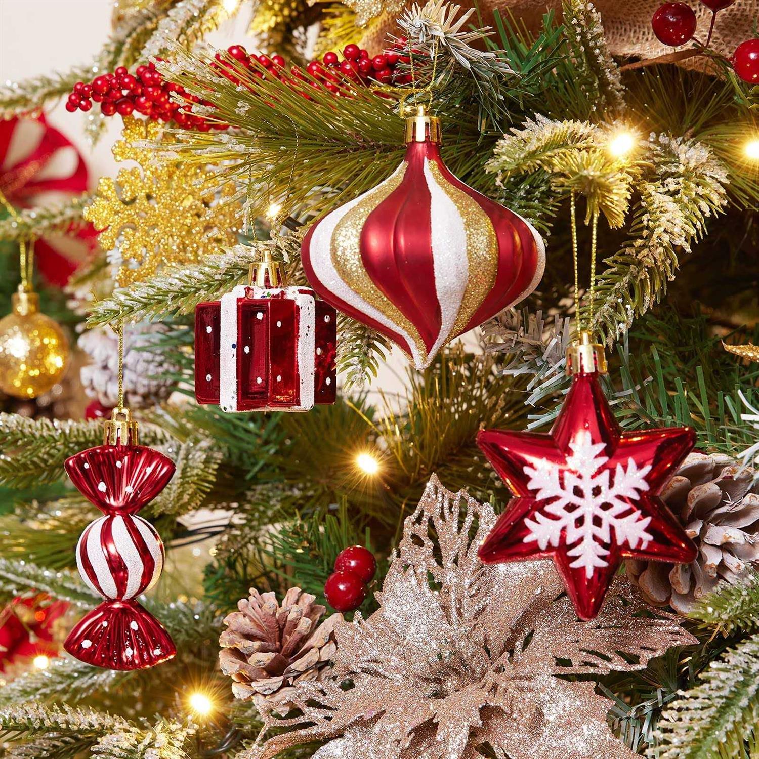 Wbhome 105ct Assorted Christmas Ball Ornaments Set and